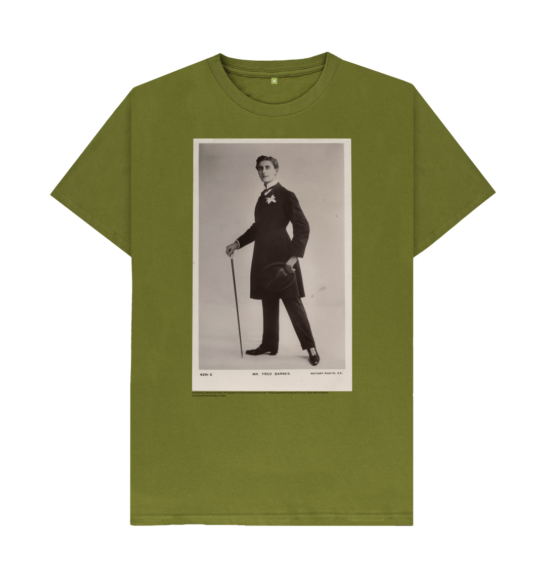 Moss green printed t shirt front