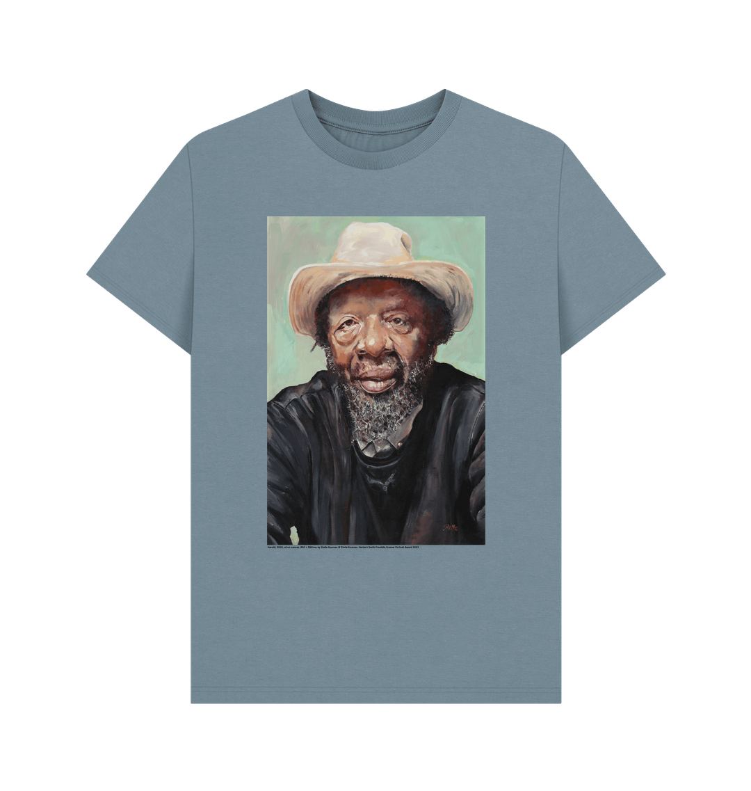 Stone blue printed t shirt