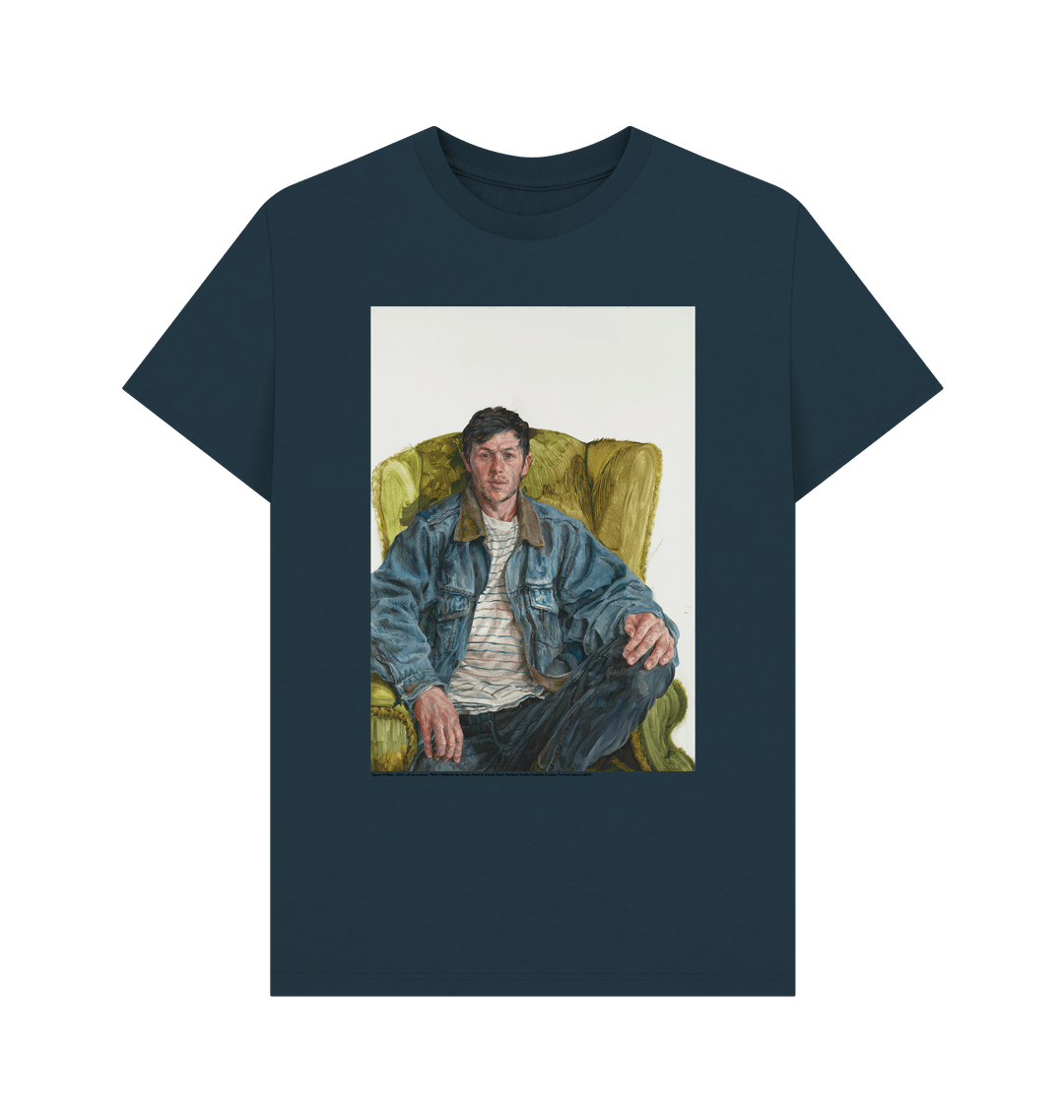 Denim blue printed t shirt