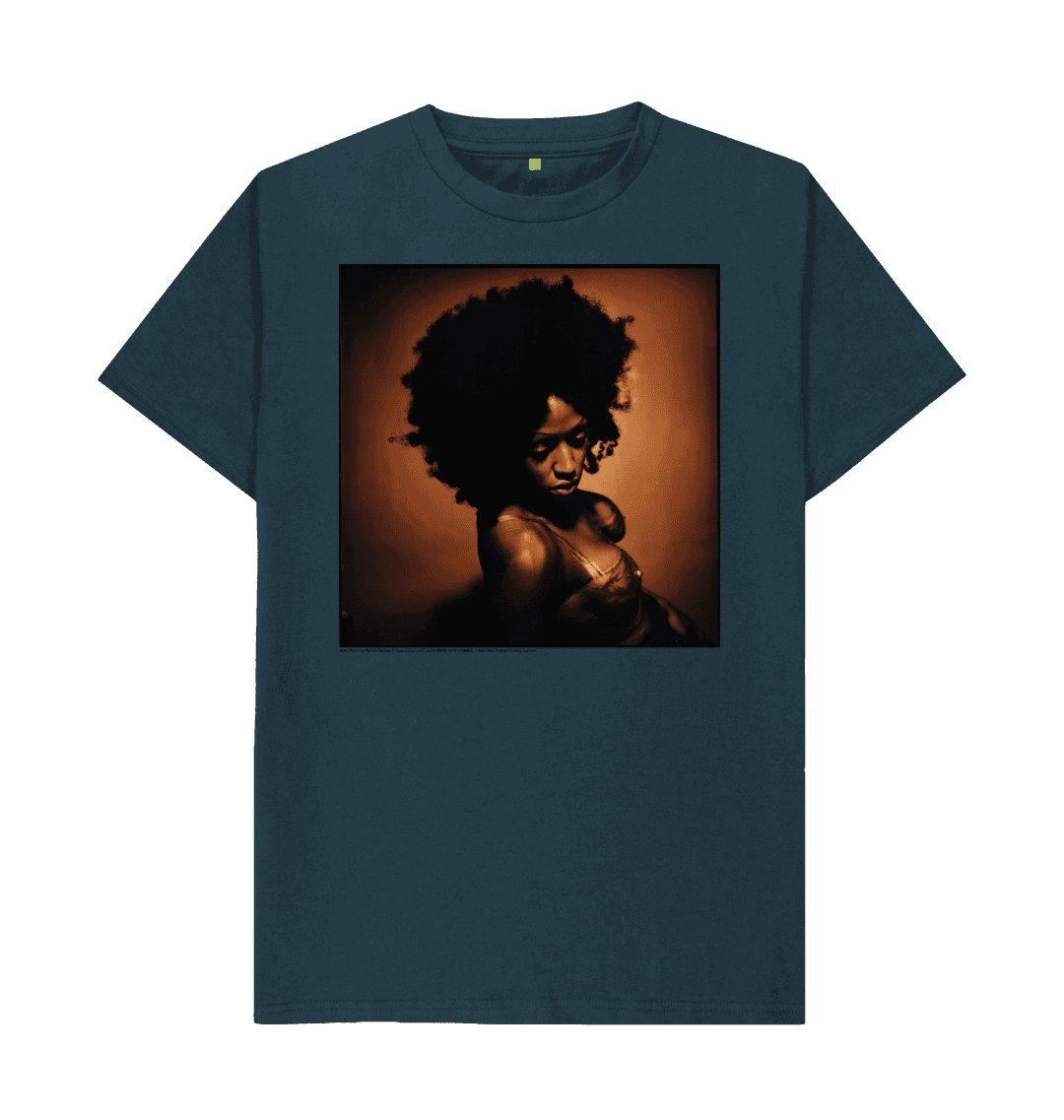 Denim blue printed t shirt front