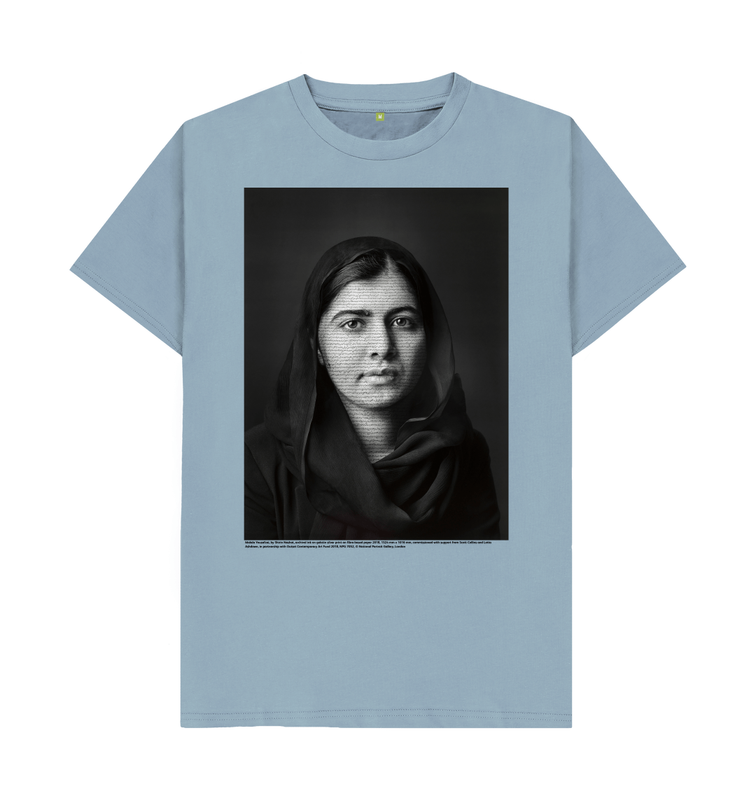 Stone blue printed t shirt front