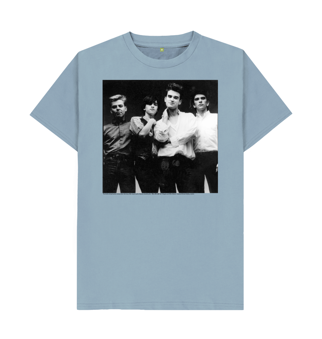 Stone blue printed t shirt front