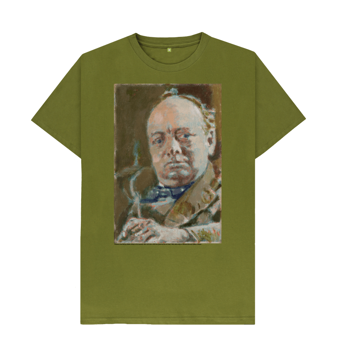 Moss green printed t shirt front