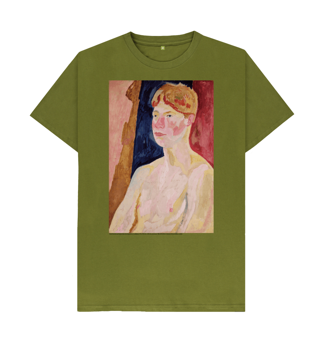 Moss green printed t shirt front