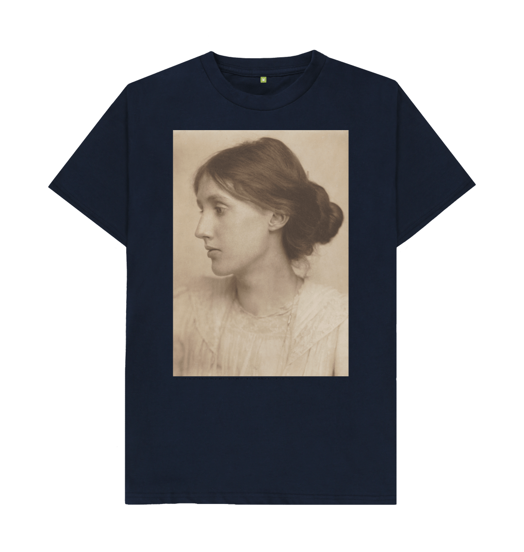 Navy blue printed t shirt front