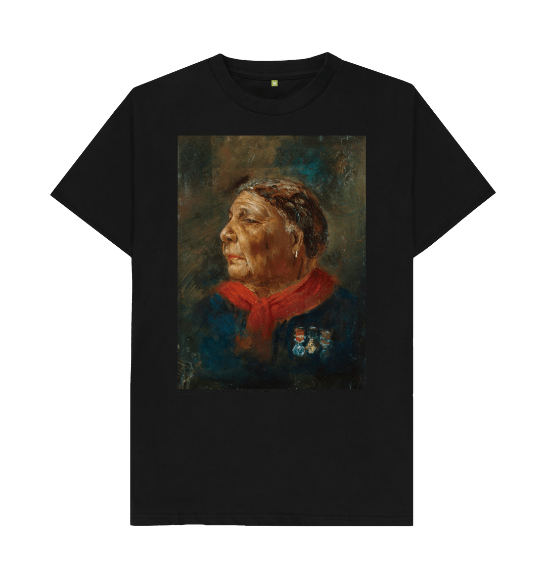 Black printed t shirt front