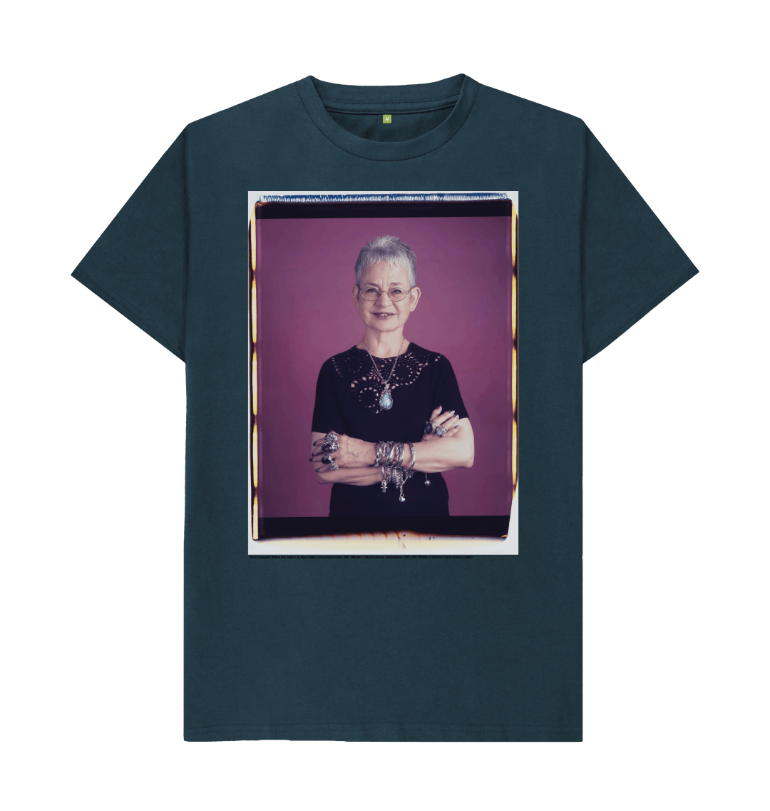 Denim blue printed t shirt front