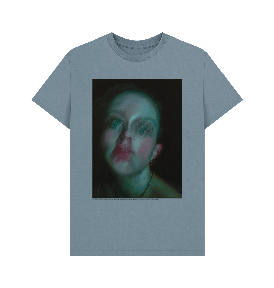 Stone blue printed t shirt