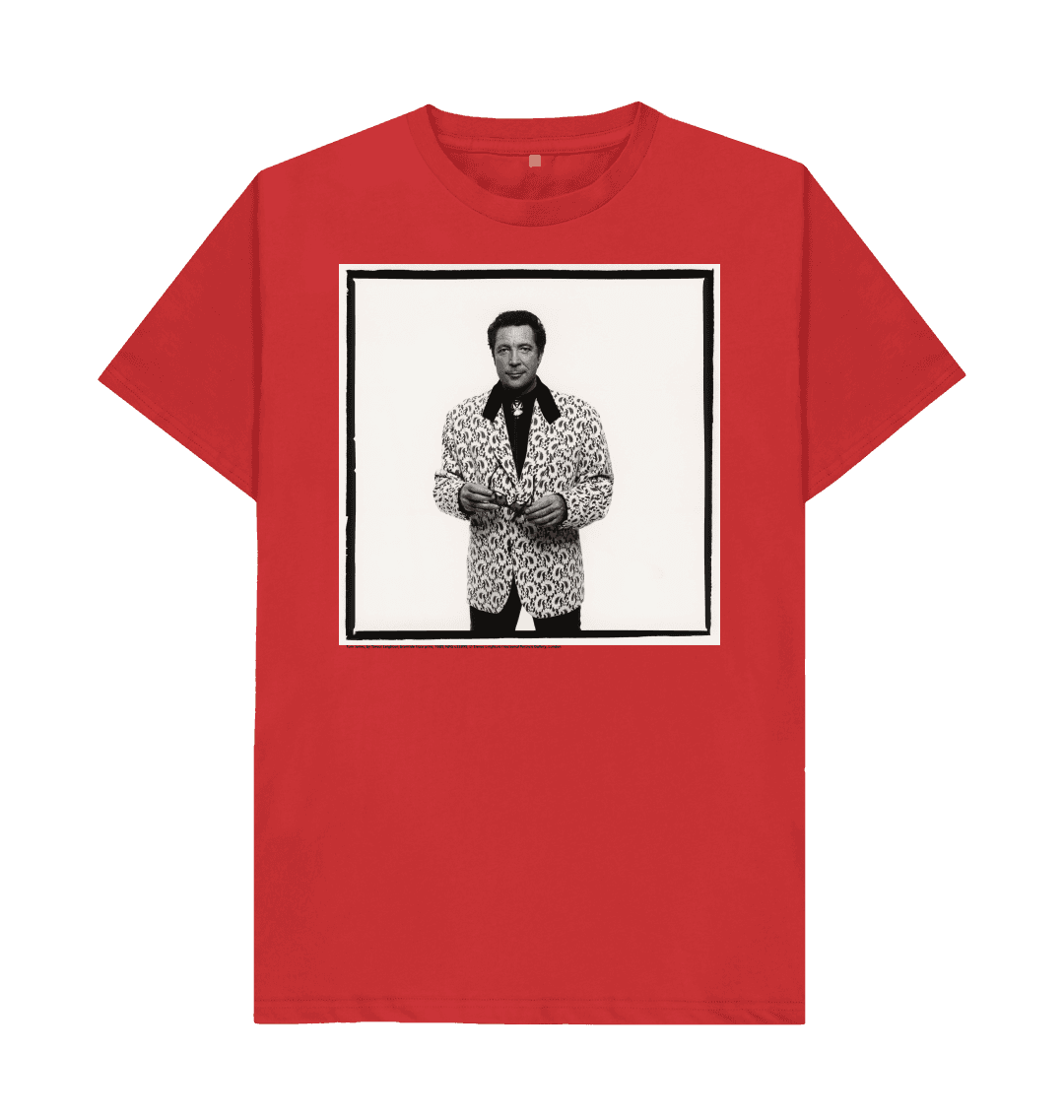 Red printed t shirt front