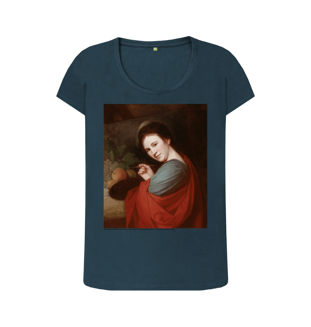 Denim blue printed t shirt front