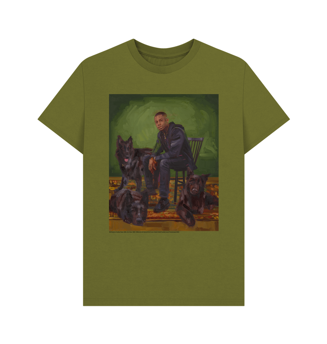 Moss green printed t shirt