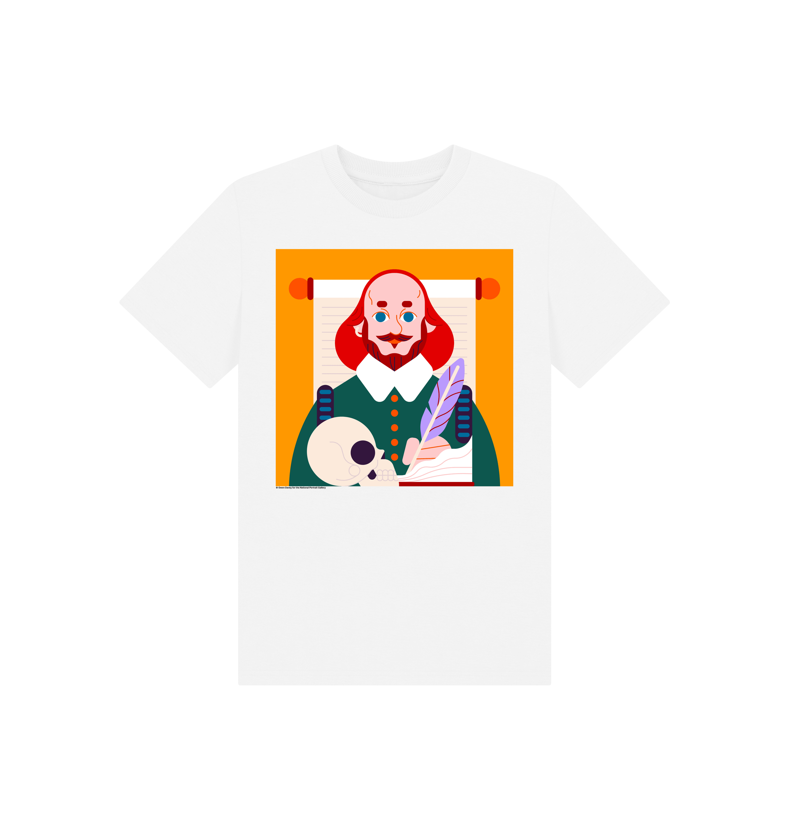 White printed kids t shirt front