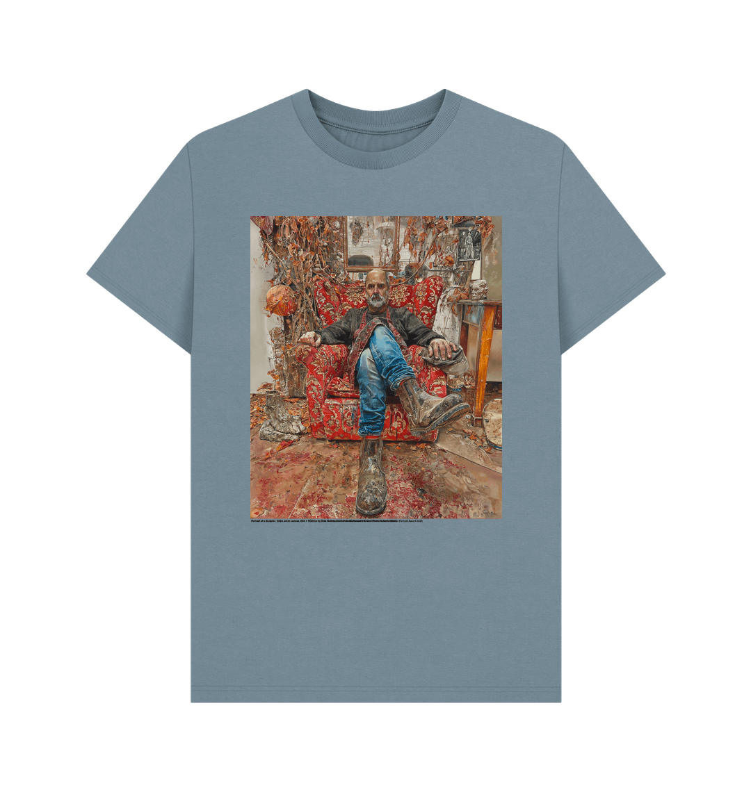 Stone blue printed t shirt