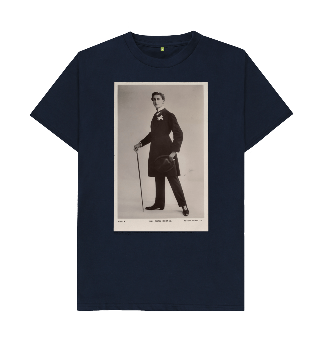Navy blue printed t shirt front