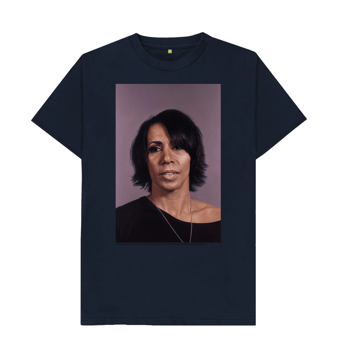 Navy blue printed t shirt front