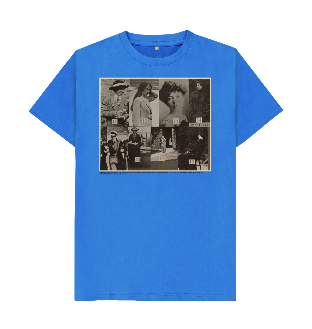 Bright blue printed t shirt front