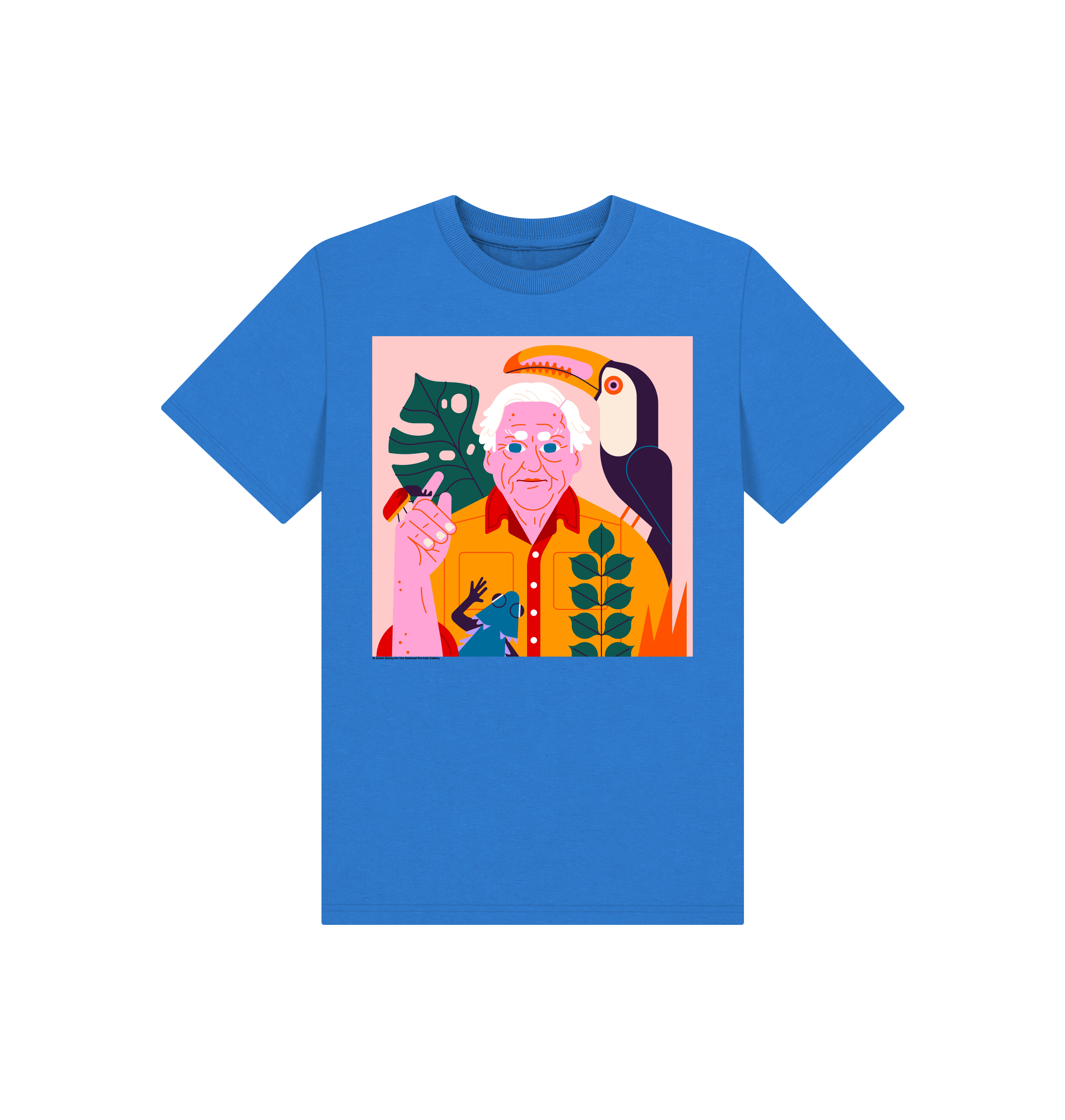 Bright blue printed kids t shirt front