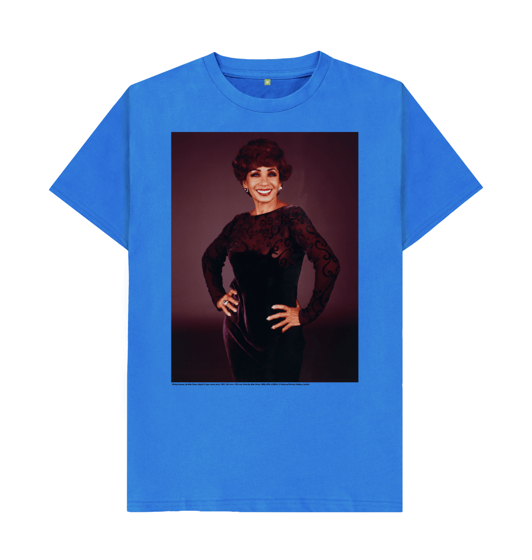 Bright blue printed t shirt front