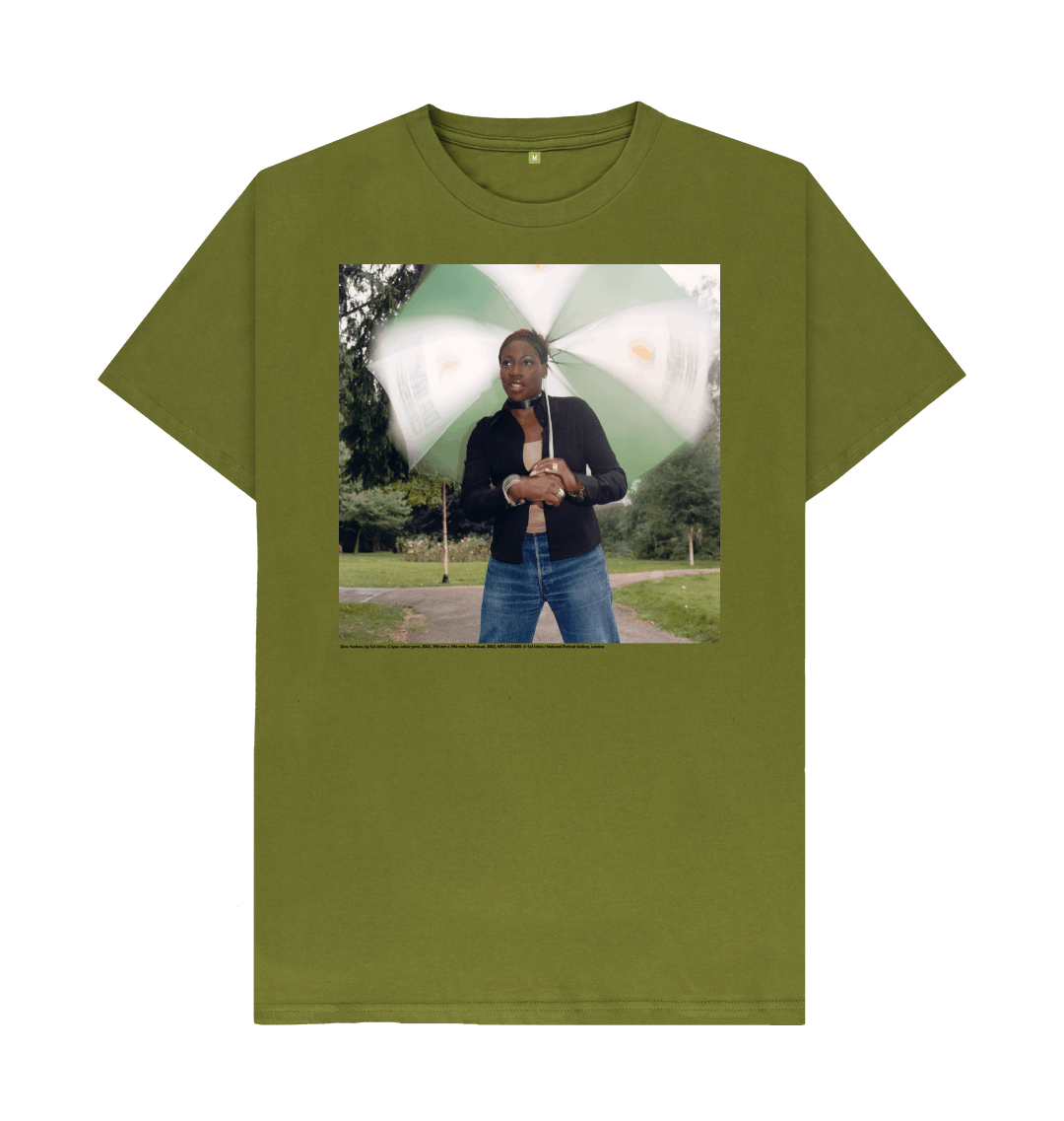 Moss green printed t shirt front