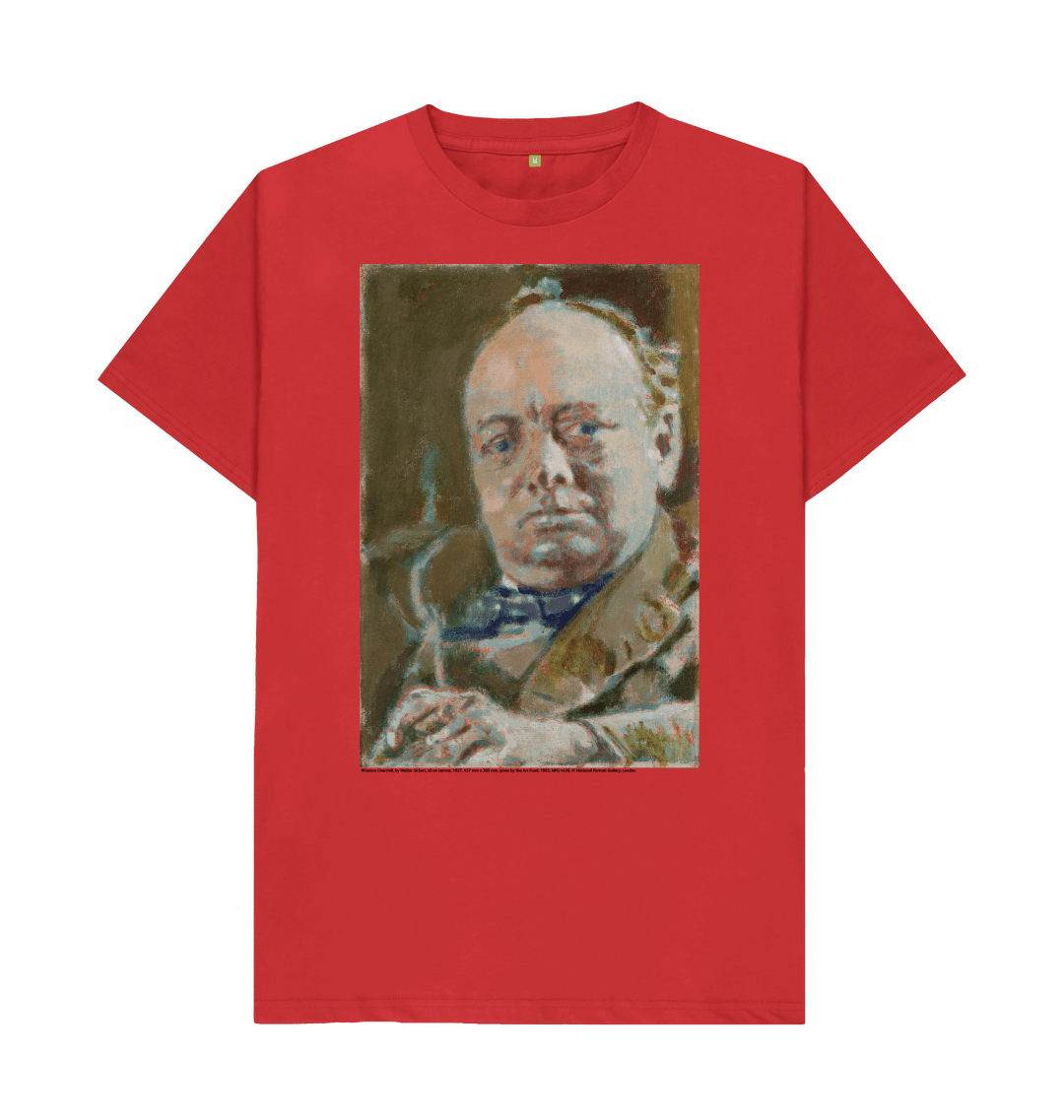 Red printed t shirt front