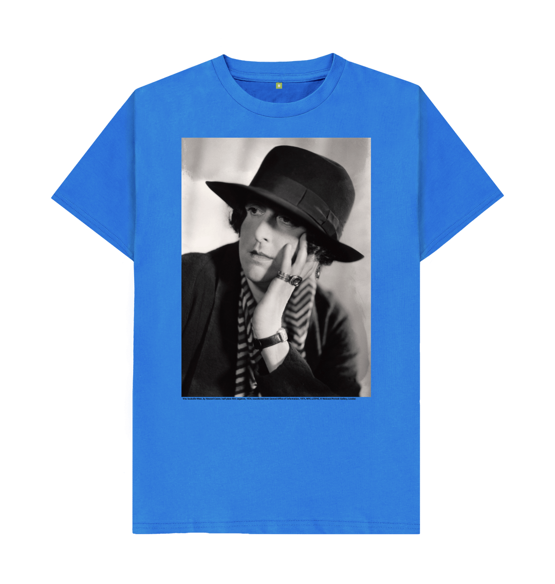 Bright blue printed t shirt front