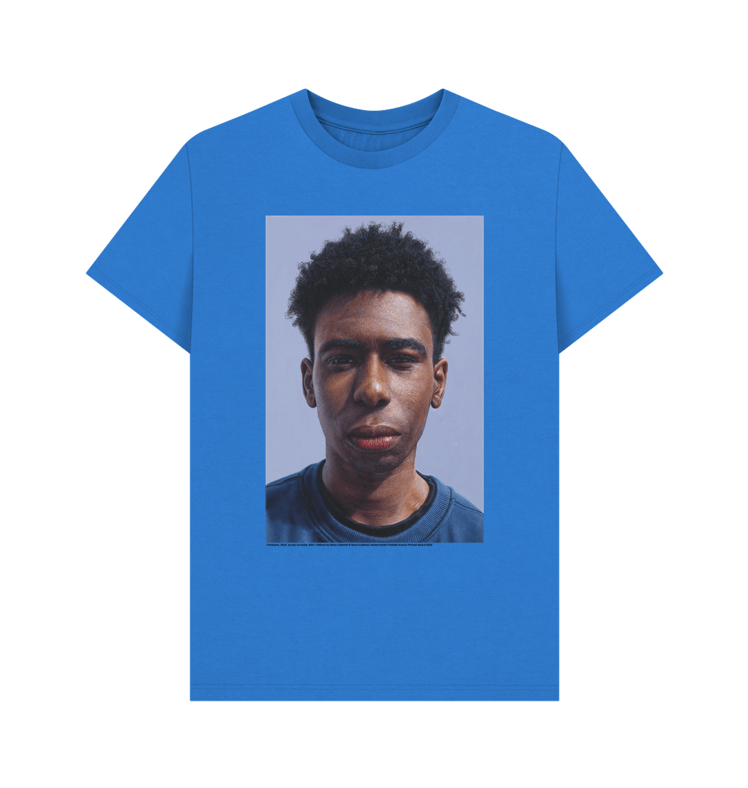 Bright blue printed t shirt