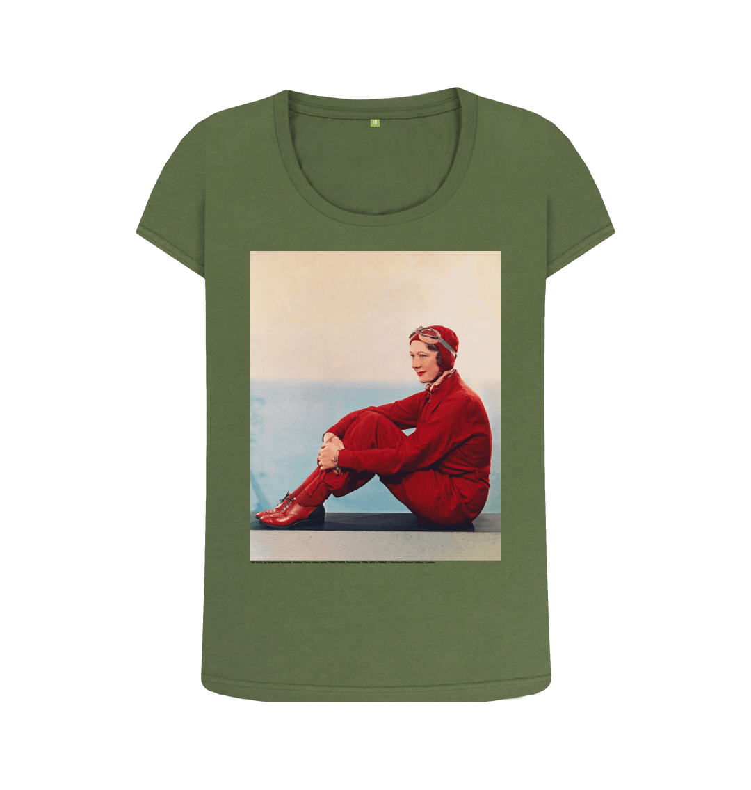 Khaki printed t shirt front