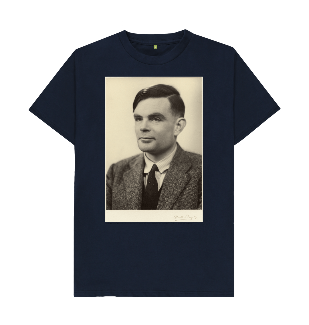 Navy blue printed t shirt front