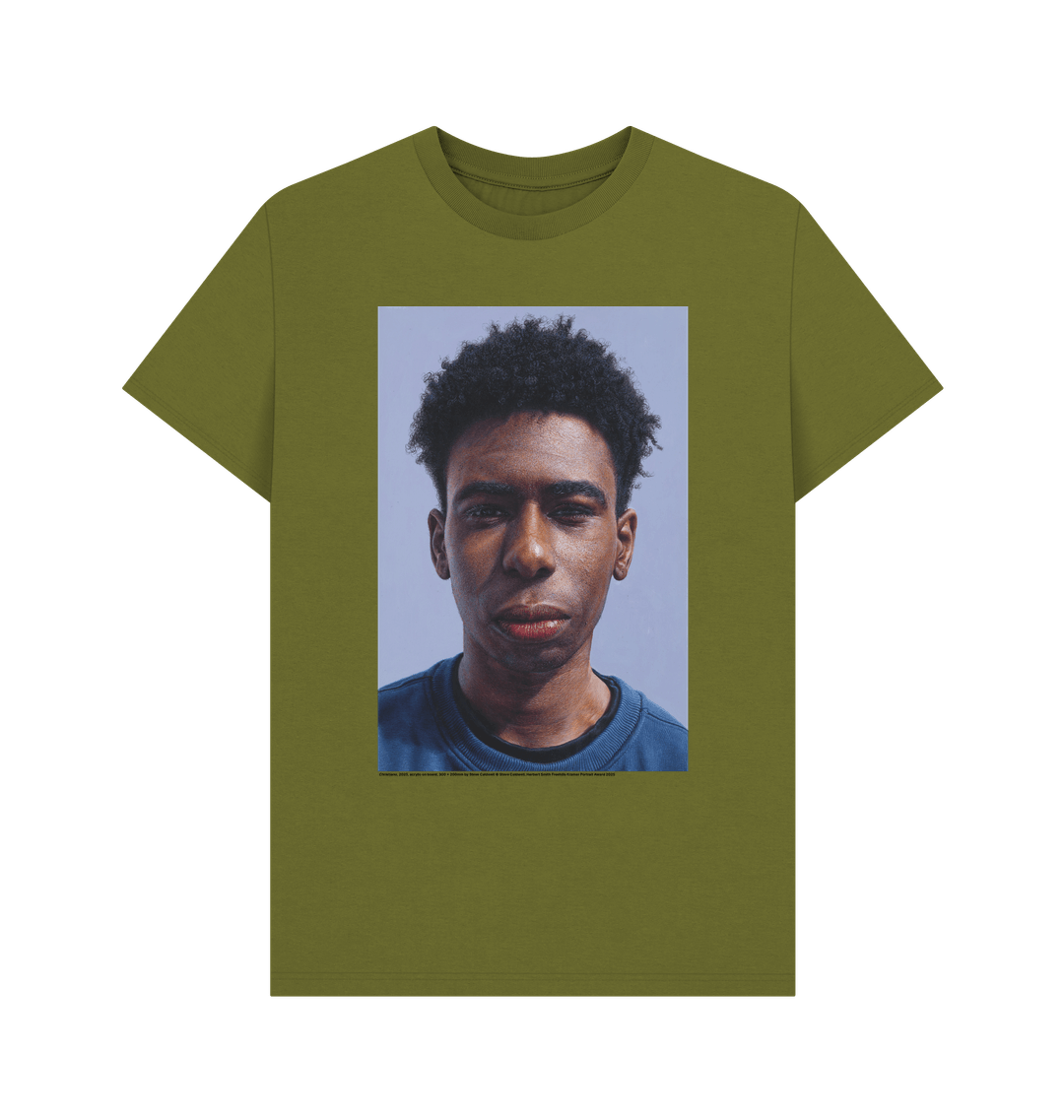 Moss green printed t shirt