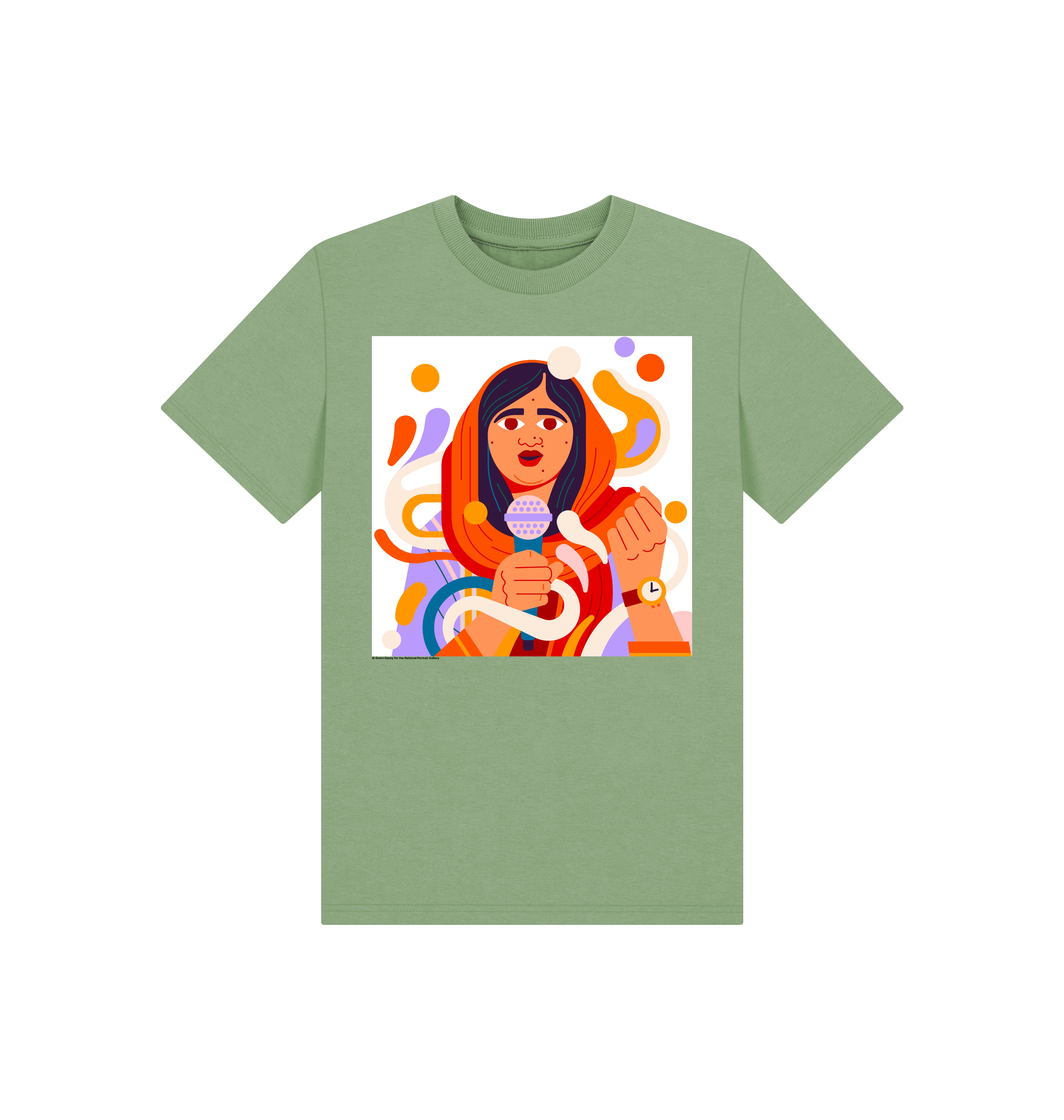 Sage printed kids t shirt front