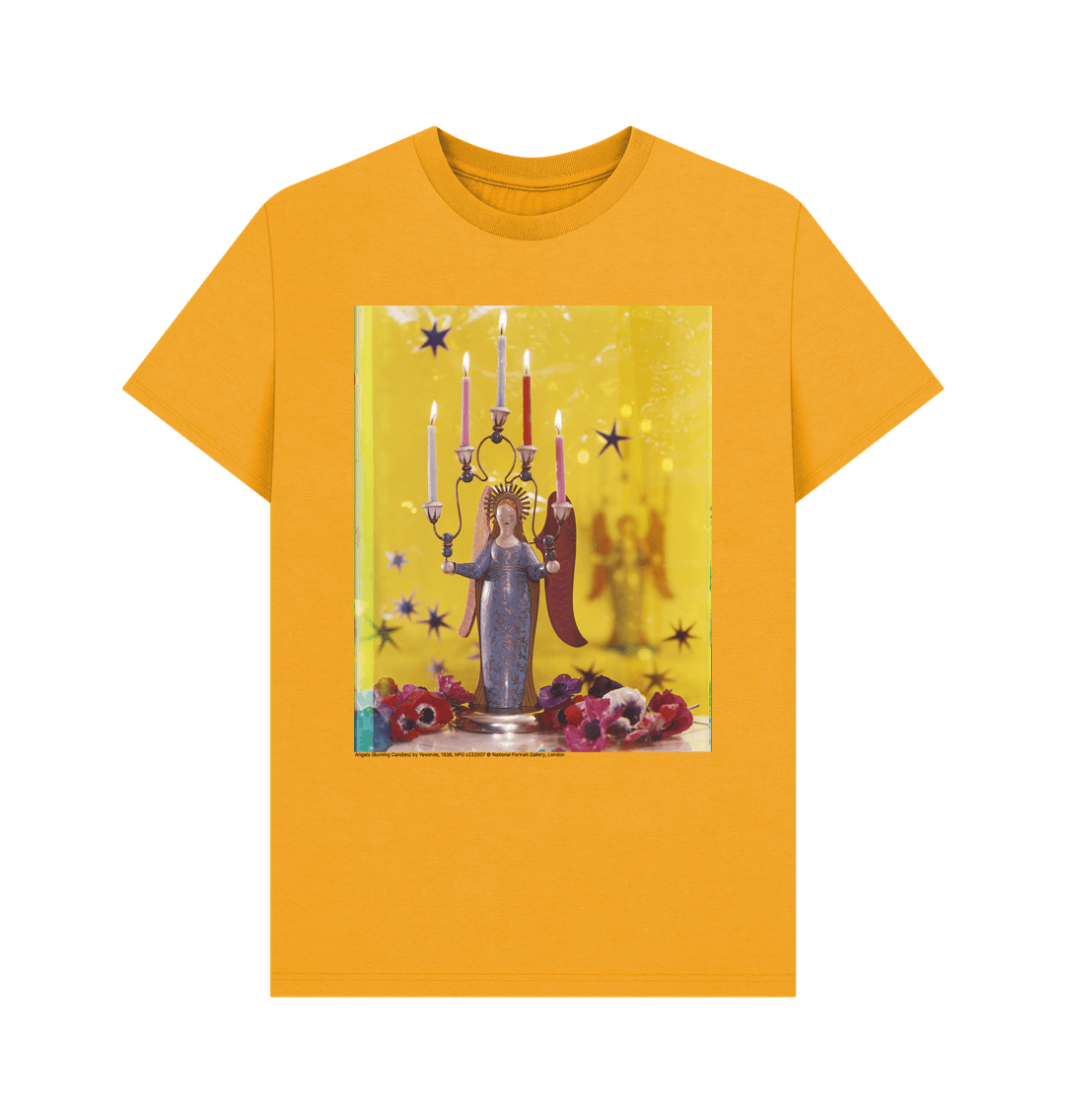 Mustard angels (burning candles) by yevonde unisex crew neck t shirt
