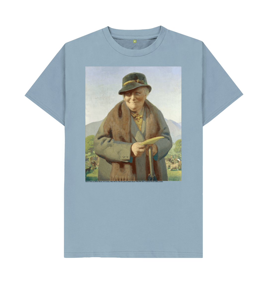 Stone blue printed t shirt front