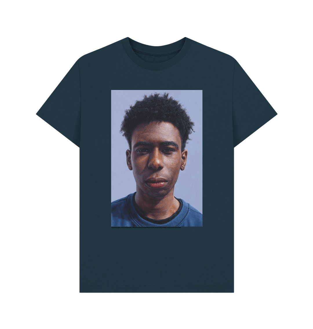 Denim blue printed t shirt