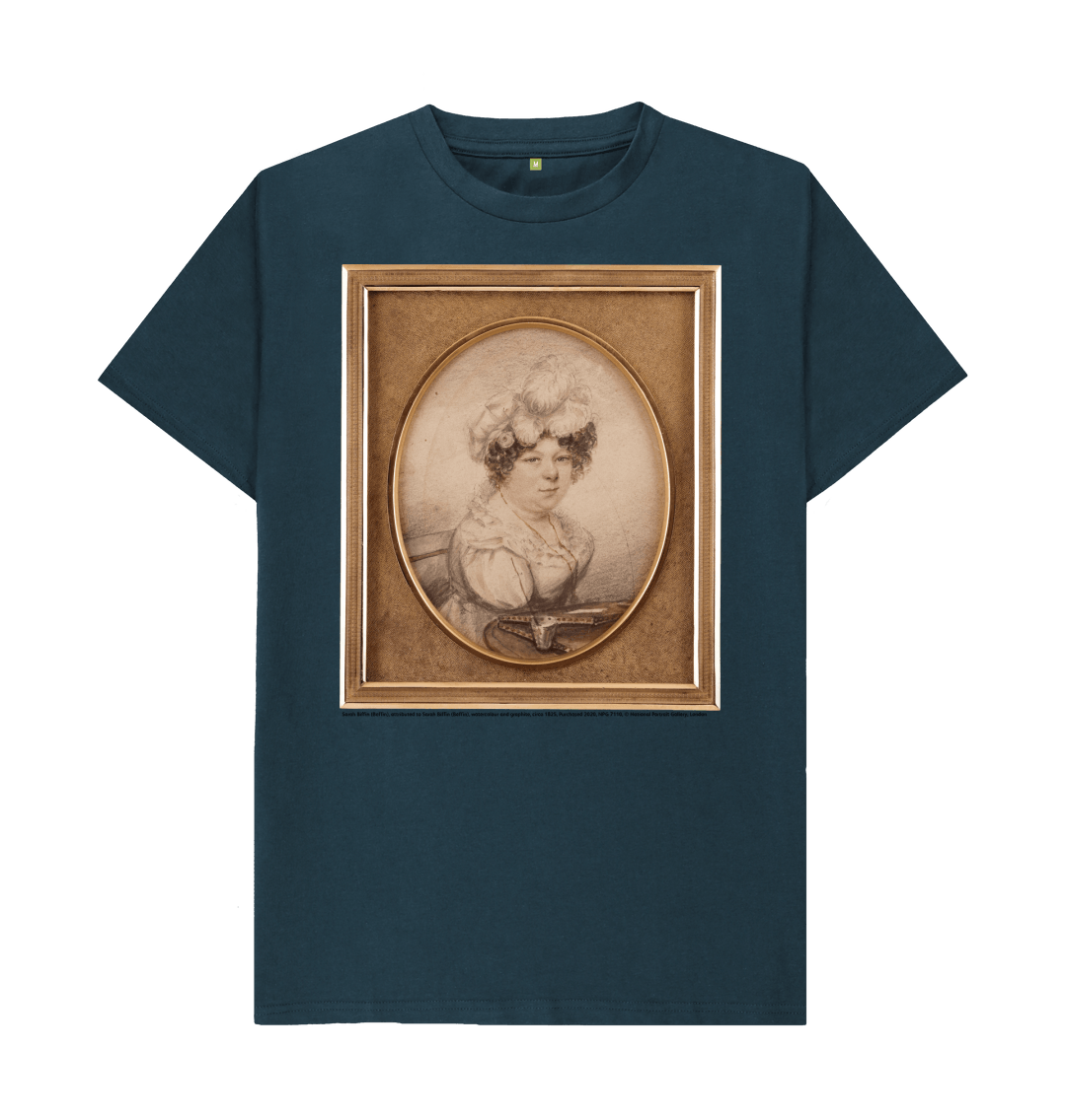 Denim blue printed t shirt front