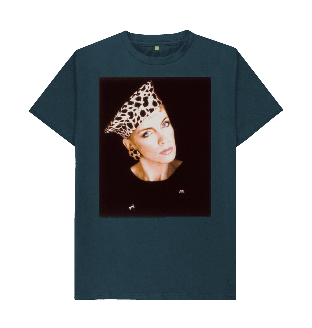 Denim blue printed t shirt front