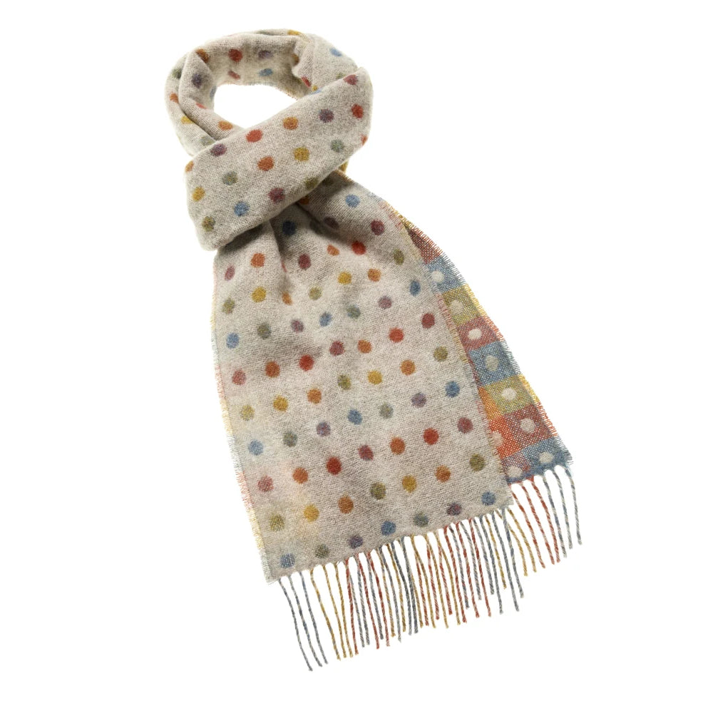 S0240 a01lambswoolspotcheckscarfbeige_2_632311a0 f65a 4340 b9b9 124245093efb