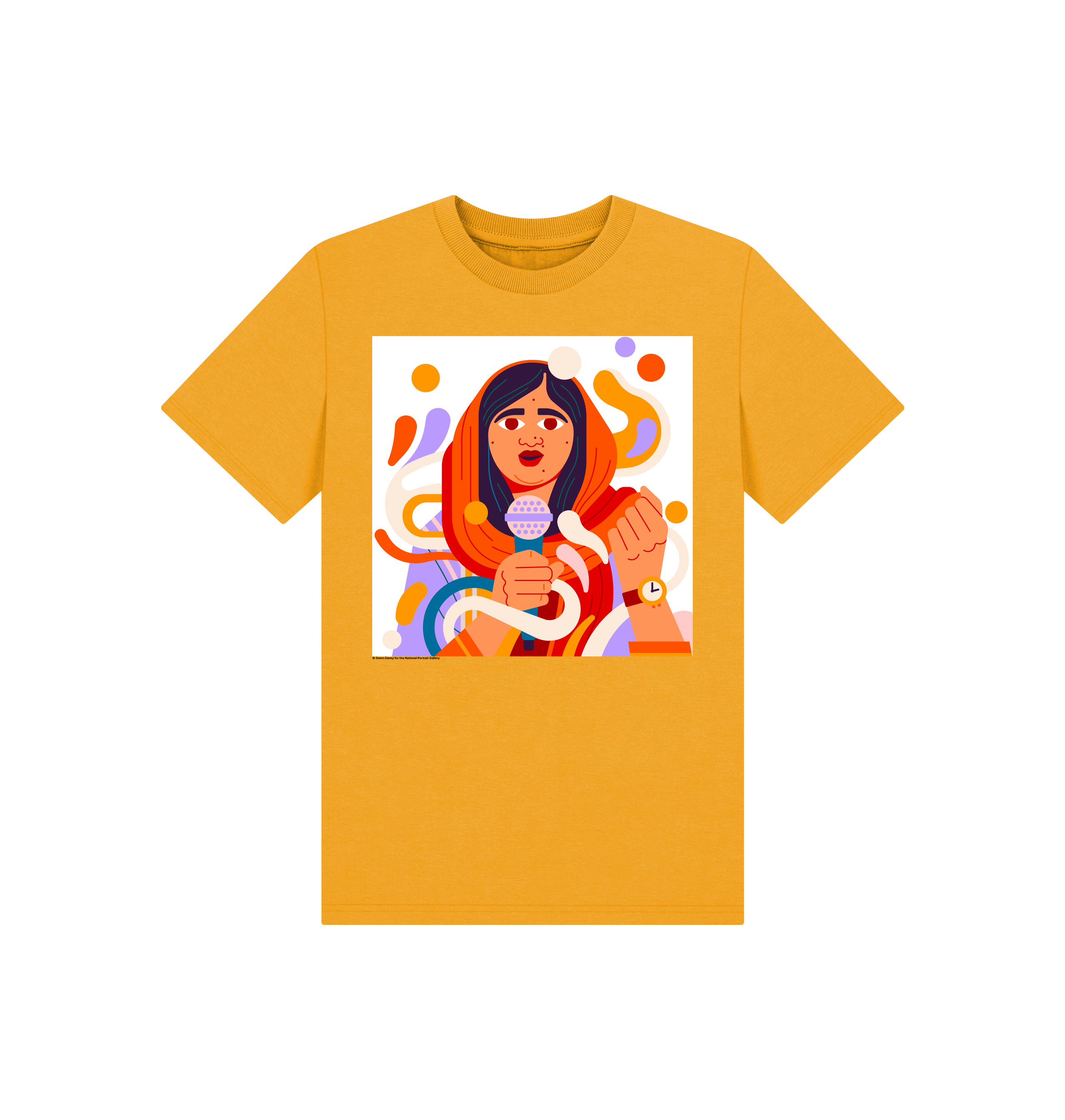 Mustard printed kids t shirt front