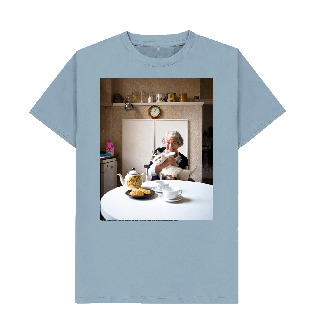 Stone blue printed t shirt front