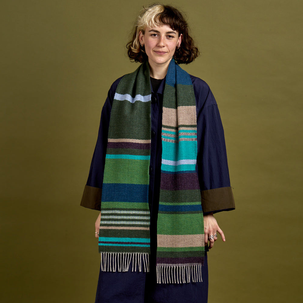 Angus lambswool scarf blackthorn styled