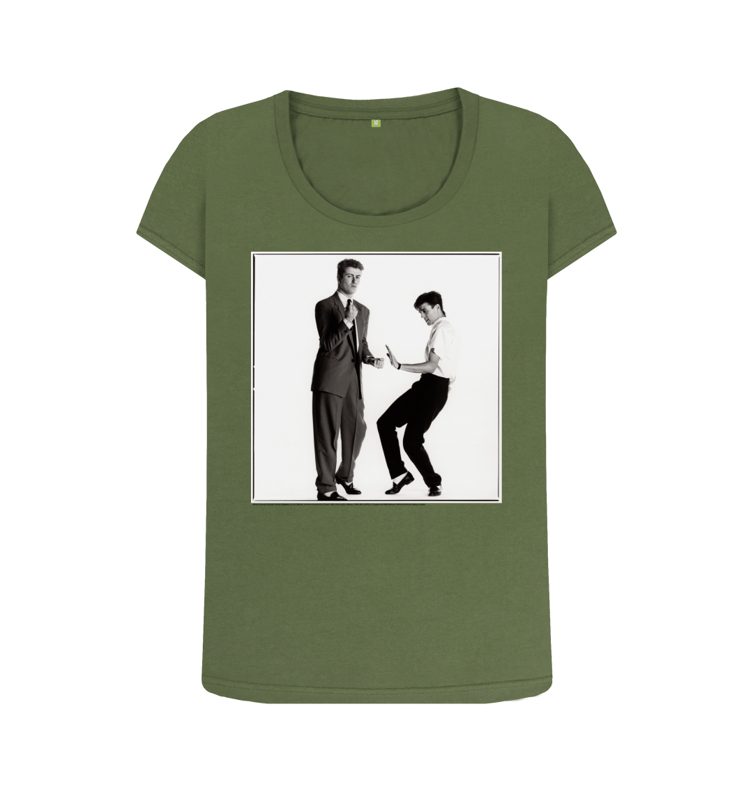 Khaki printed t shirt front