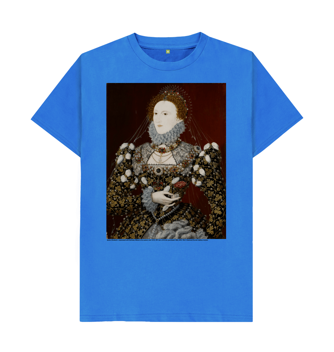 Bright blue printed t shirt front