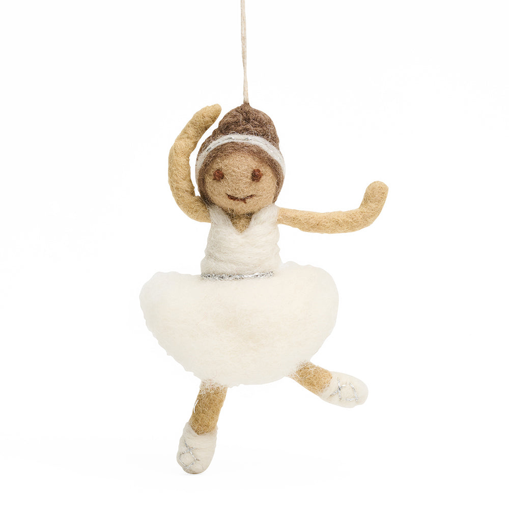 Ballerina felt decoration white