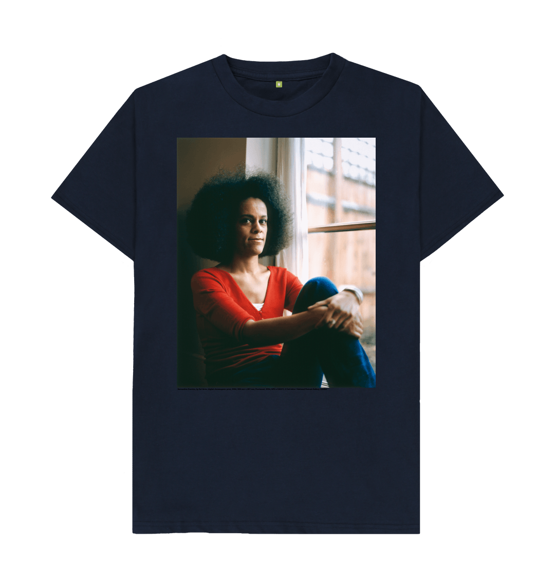 Navy blue printed t shirt front