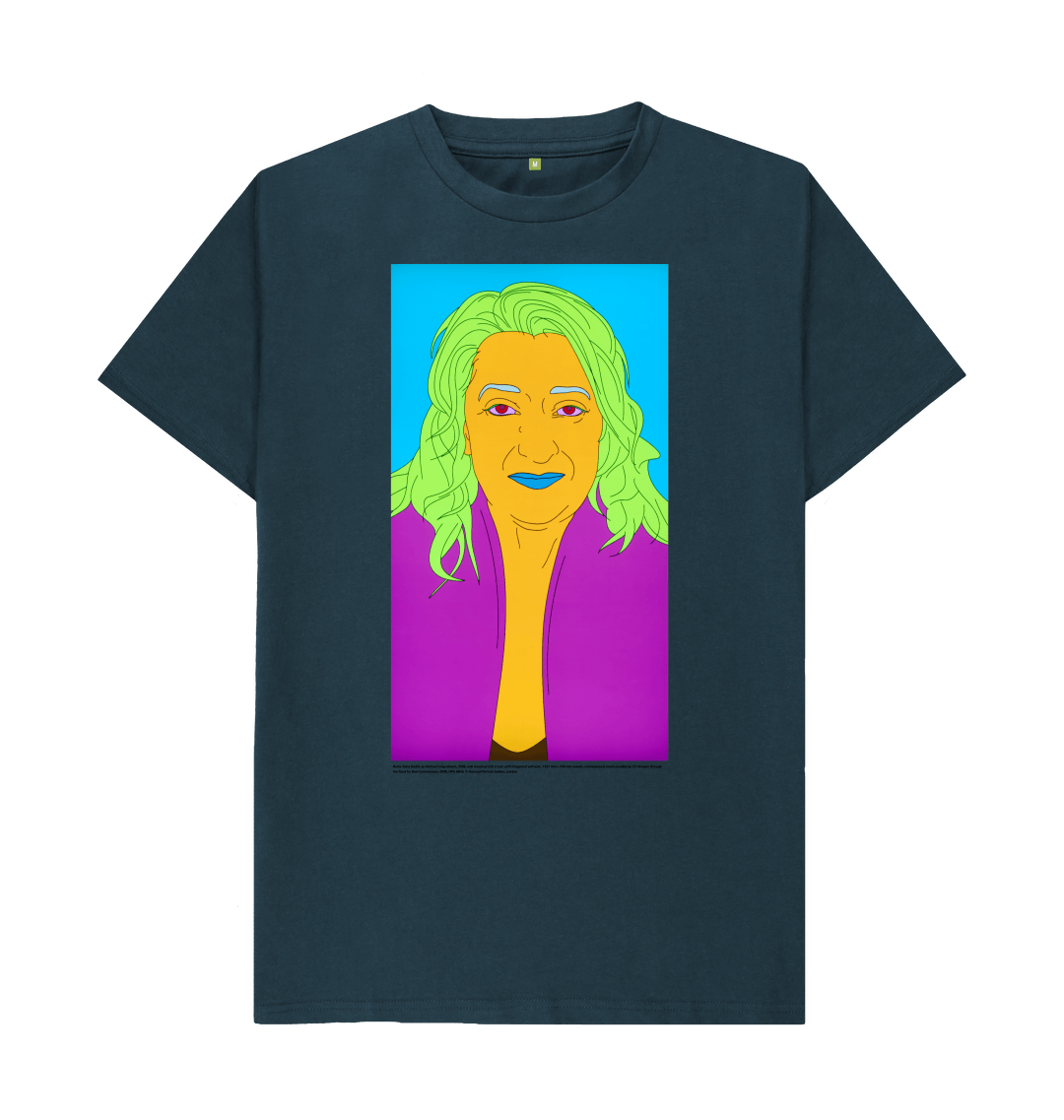 Denim blue printed t shirt front