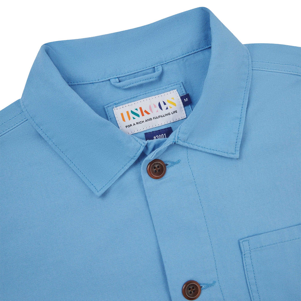 Buttoned overshirt powder blue detail