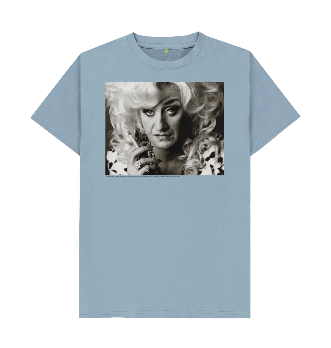 Stone blue printed t shirt front