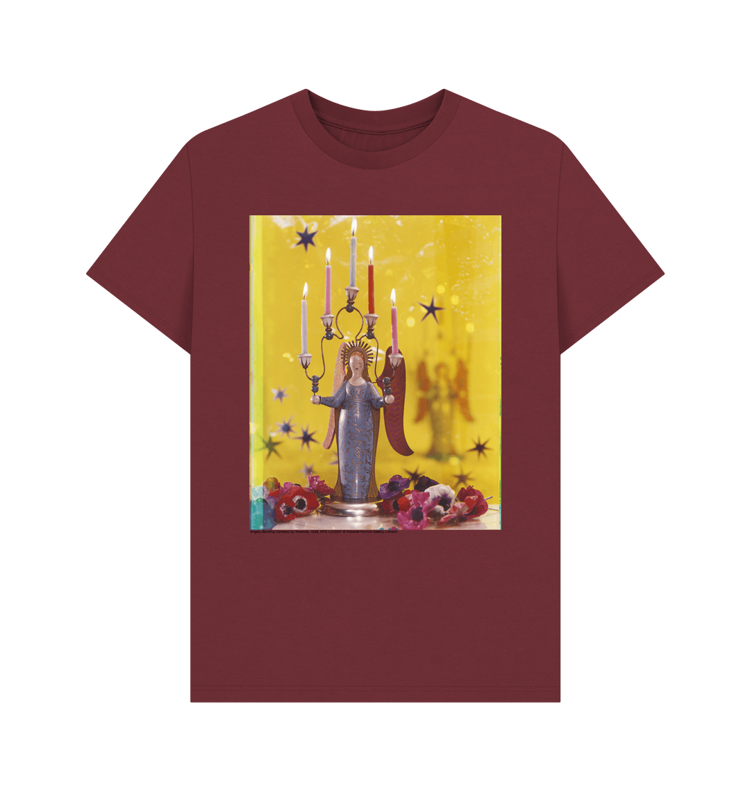 Red wine angels (burning candles) by yevonde unisex crew neck t shirt