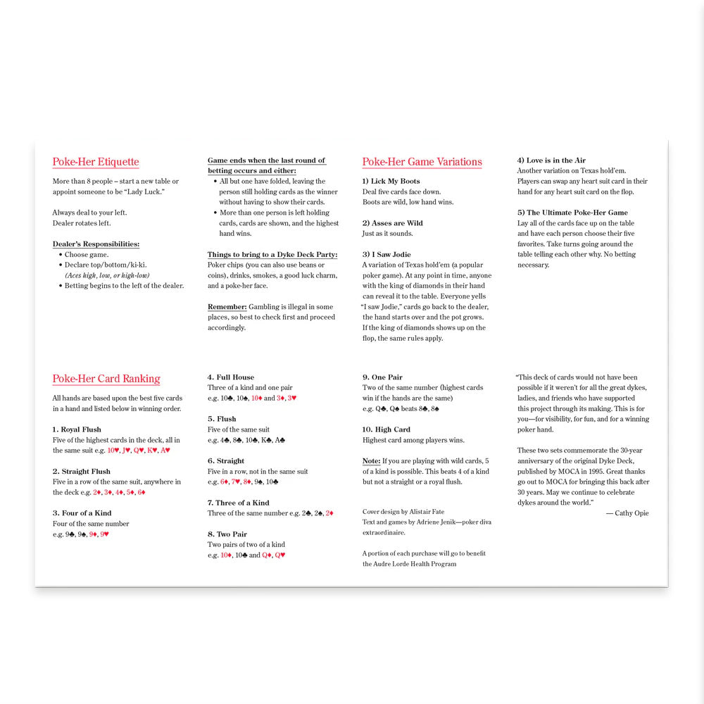 Catherine opie dyke deck poker