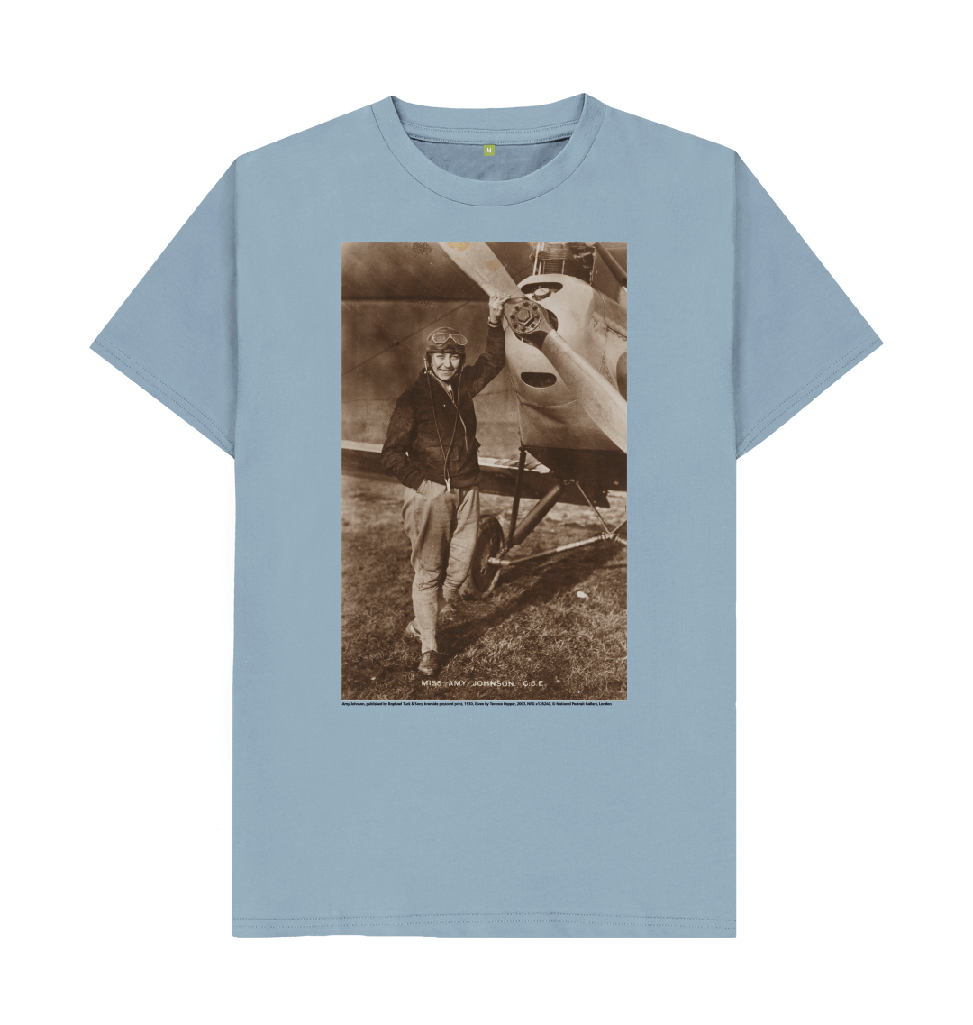 Stone blue printed t shirt front