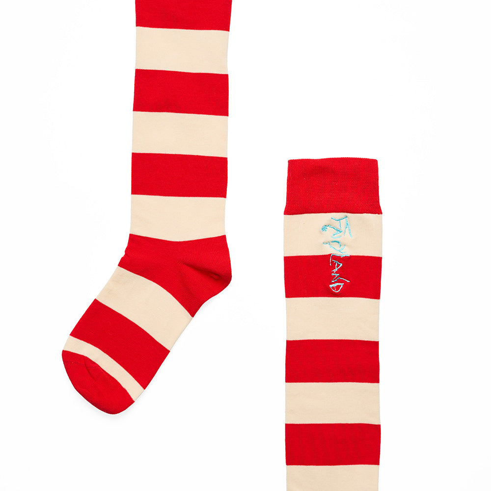 Charles jeffrey tim walker red striped socks